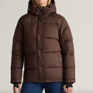 Quince NWT Responsible Down Puffer Jacket Hot Fudge Womens Size xs